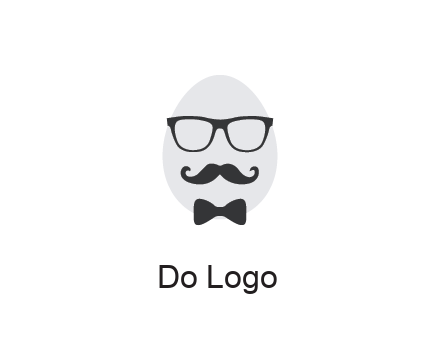 glasses with bow and moustache on egg