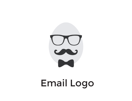 glasses with bow and moustache on egg