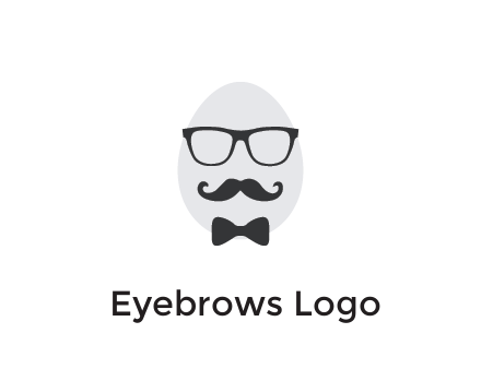 glasses with bow and moustache on egg