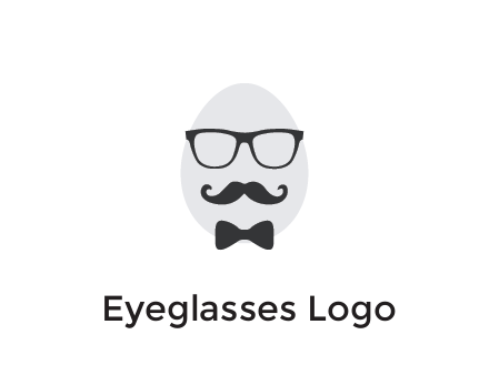 glasses with bow and moustache on egg