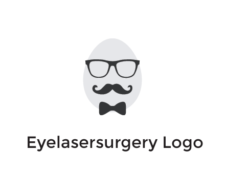 glasses with bow and moustache on egg