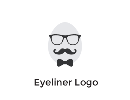 glasses with bow and moustache on egg