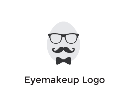 glasses with bow and moustache on egg