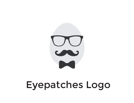 glasses with bow and moustache on egg