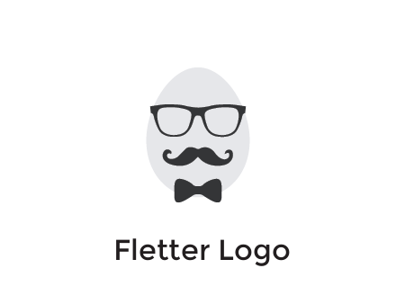 glasses with bow and moustache on egg