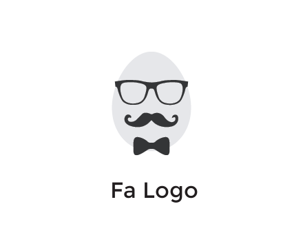 glasses with bow and moustache on egg