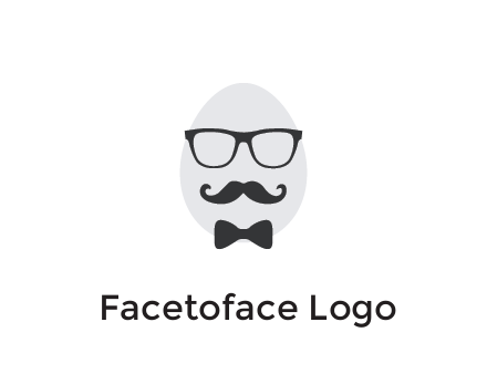 glasses with bow and moustache on egg