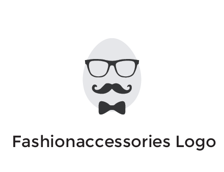 glasses with bow and moustache on egg