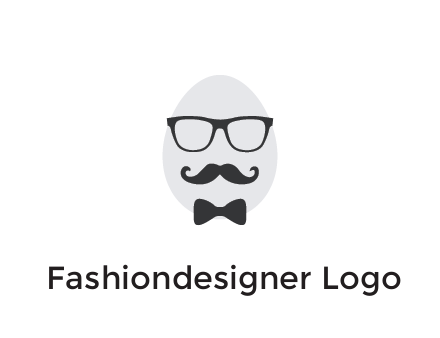 glasses with bow and moustache on egg