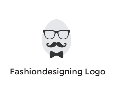 glasses with bow and moustache on egg