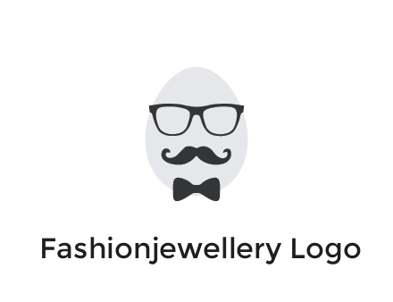 glasses with bow and moustache on egg