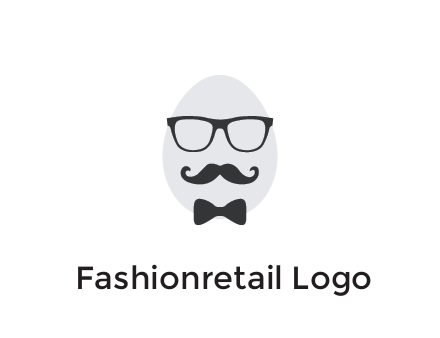 glasses with bow and moustache on egg