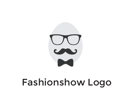 glasses with bow and moustache on egg