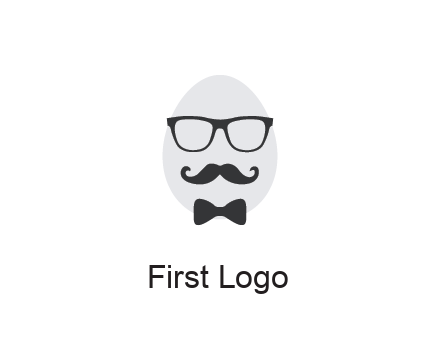 glasses with bow and moustache on egg