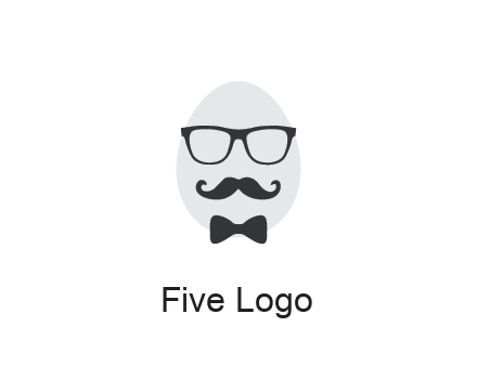 glasses with bow and moustache on egg