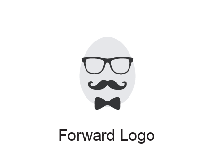 glasses with bow and moustache on egg