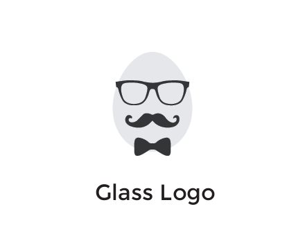 glasses with bow and moustache on egg
