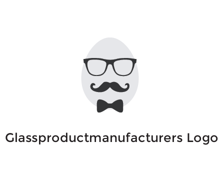 glasses with bow and moustache on egg