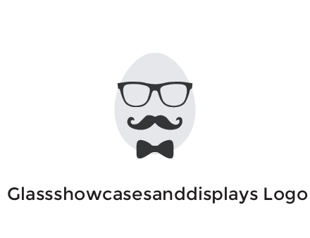 glasses with bow and moustache on egg