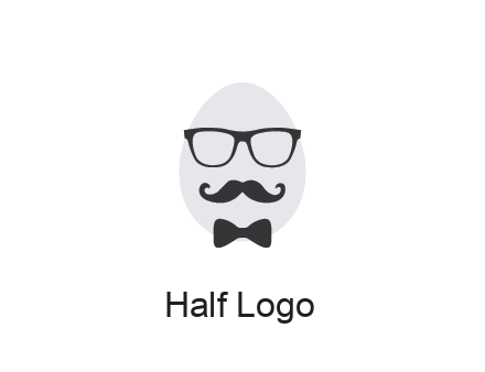 glasses with bow and moustache on egg