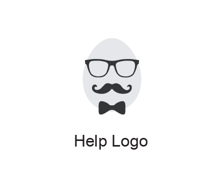glasses with bow and moustache on egg