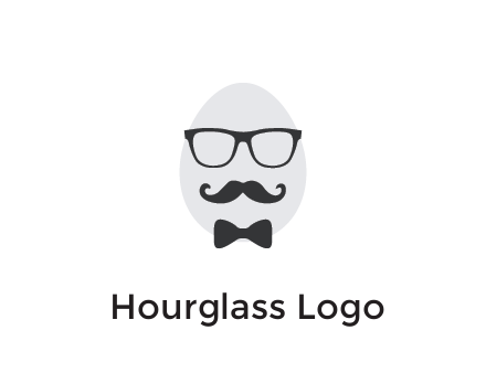 glasses with bow and moustache on egg