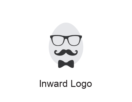 glasses with bow and moustache on egg