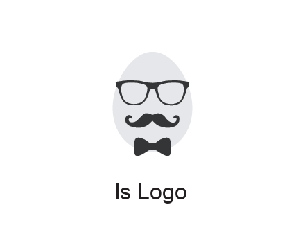 glasses with bow and moustache on egg