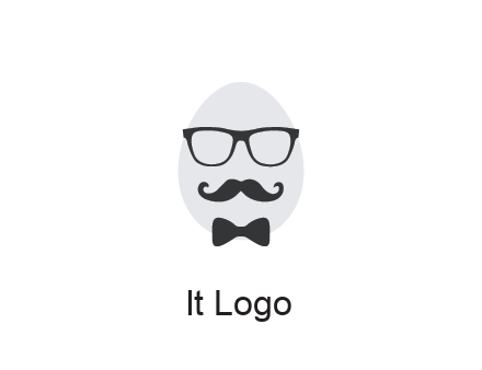 glasses with bow and moustache on egg