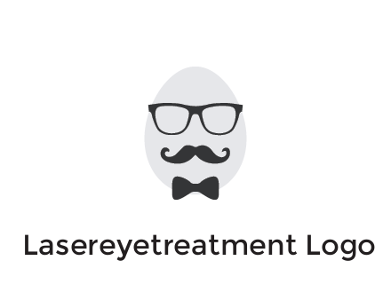 glasses with bow and moustache on egg