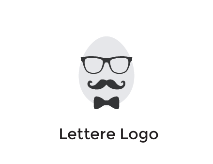 glasses with bow and moustache on egg