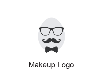 glasses with bow and moustache on egg