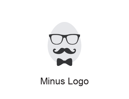 glasses with bow and moustache on egg