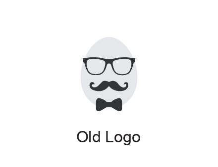 glasses with bow and moustache on egg