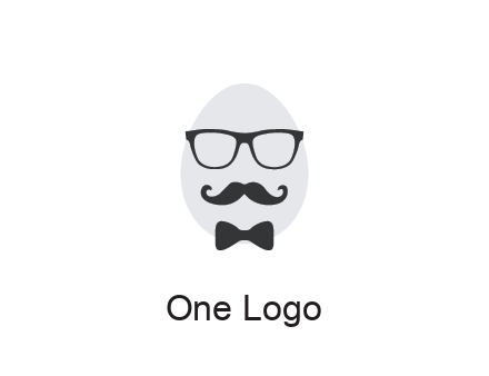 glasses with bow and moustache on egg