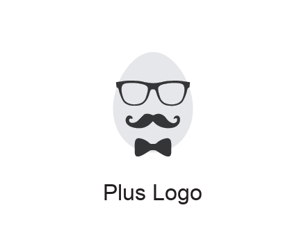 glasses with bow and moustache on egg