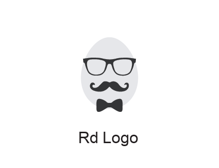 glasses with bow and moustache on egg