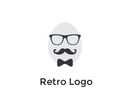 glasses with bow and moustache on egg