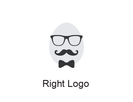 glasses with bow and moustache on egg