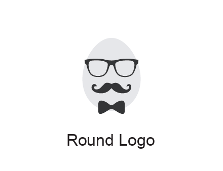 glasses with bow and moustache on egg