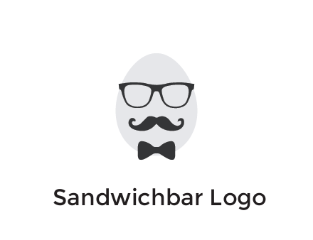 glasses with bow and moustache on egg