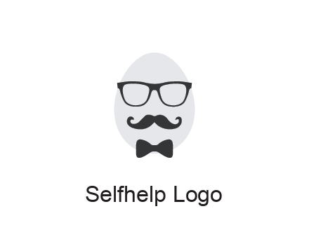 glasses with bow and moustache on egg
