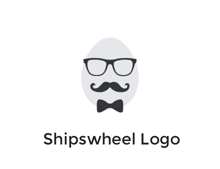 glasses with bow and moustache on egg