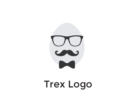 glasses with bow and moustache on egg