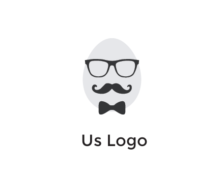 glasses with bow and moustache on egg