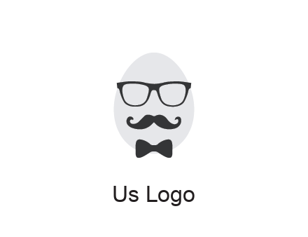 glasses with bow and moustache on egg