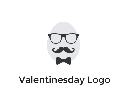 glasses with bow and moustache on egg