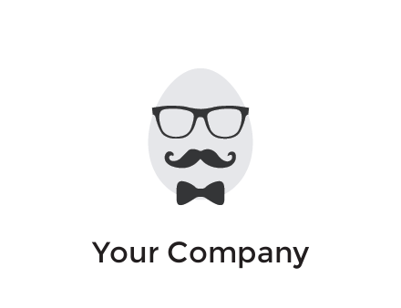 glasses with bow and moustache on egg
