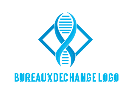 rhombus behind abstract DNA strand