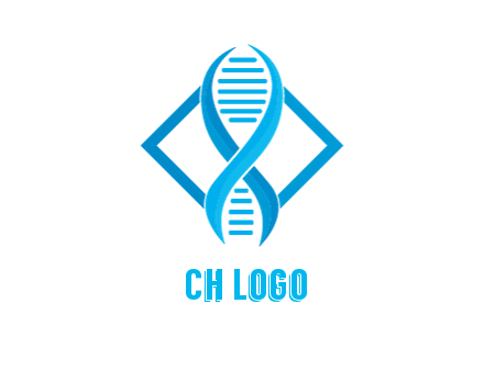 rhombus behind abstract DNA strand